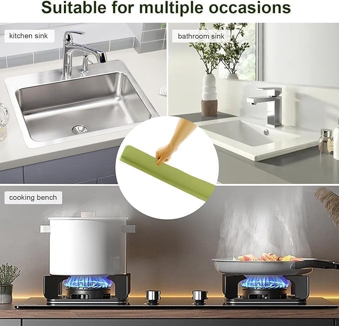 Silicone Sink Splash Guard for Kitchen and Bathroom, Silicone Sink Splash Guards with Strong Suction Gifts Cup, Barrier for Kitchen Sink Anti-Splash Water Multicolor 2 pcs