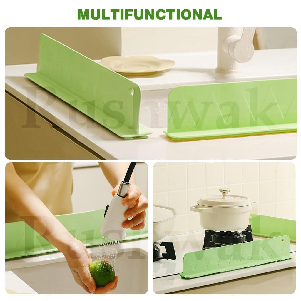 Silicone Sink Splash Guard for Kitchen and Bathroom, Silicone Sink Splash Guards with Strong Suction Gifts Cup, Barrier for Kitchen Sink Anti-Splash Water Multicolor 2 pcs